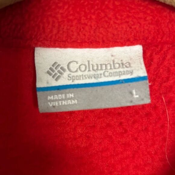 COLUMBIA Red Fleece Jacket L - Picture 2 of 7
